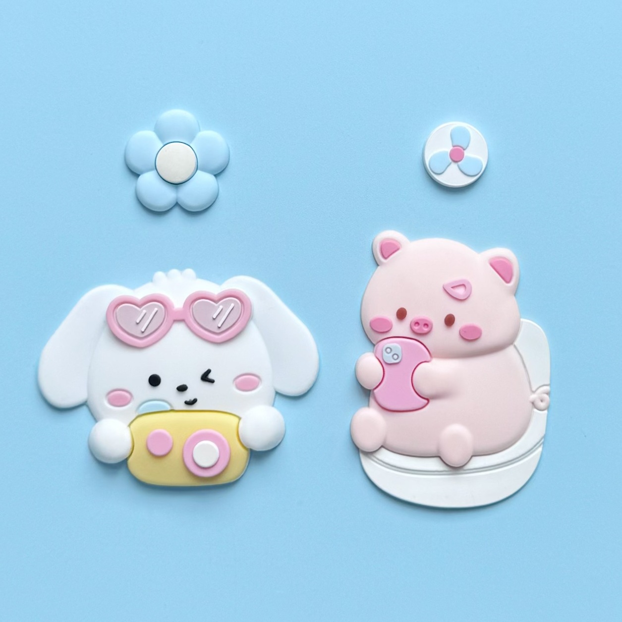 PVC мягкий силиконовый патч, мультяшная камера, коричный песец, камера, свинка, DIY, материал для кружки, мелкие аксессуары