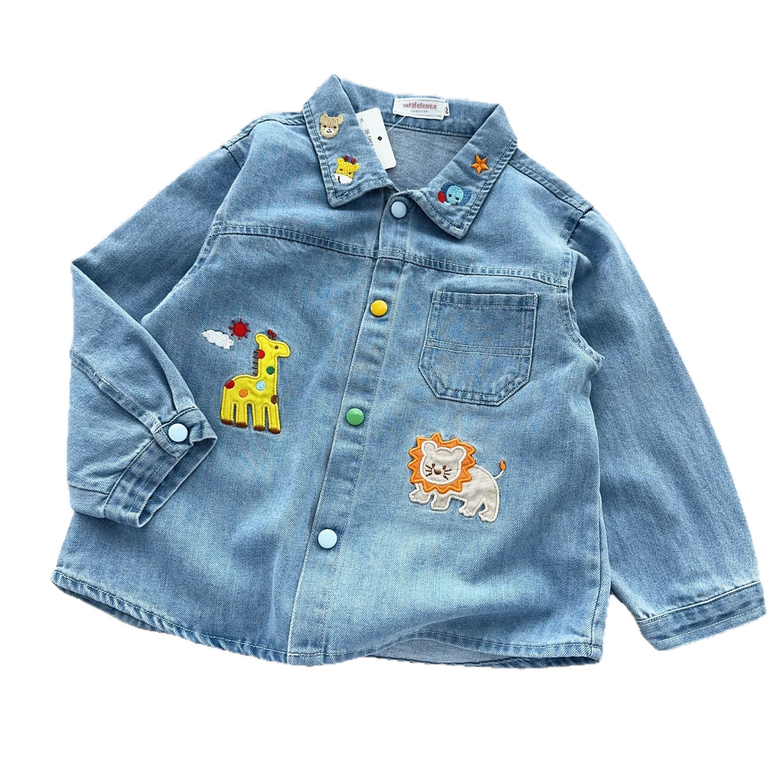 Boys and Girls Denim Shirts 2025 Autum New Baby Autum Long-Sleeved Jackets Kidsren's Autum Shirts Trendy 8079