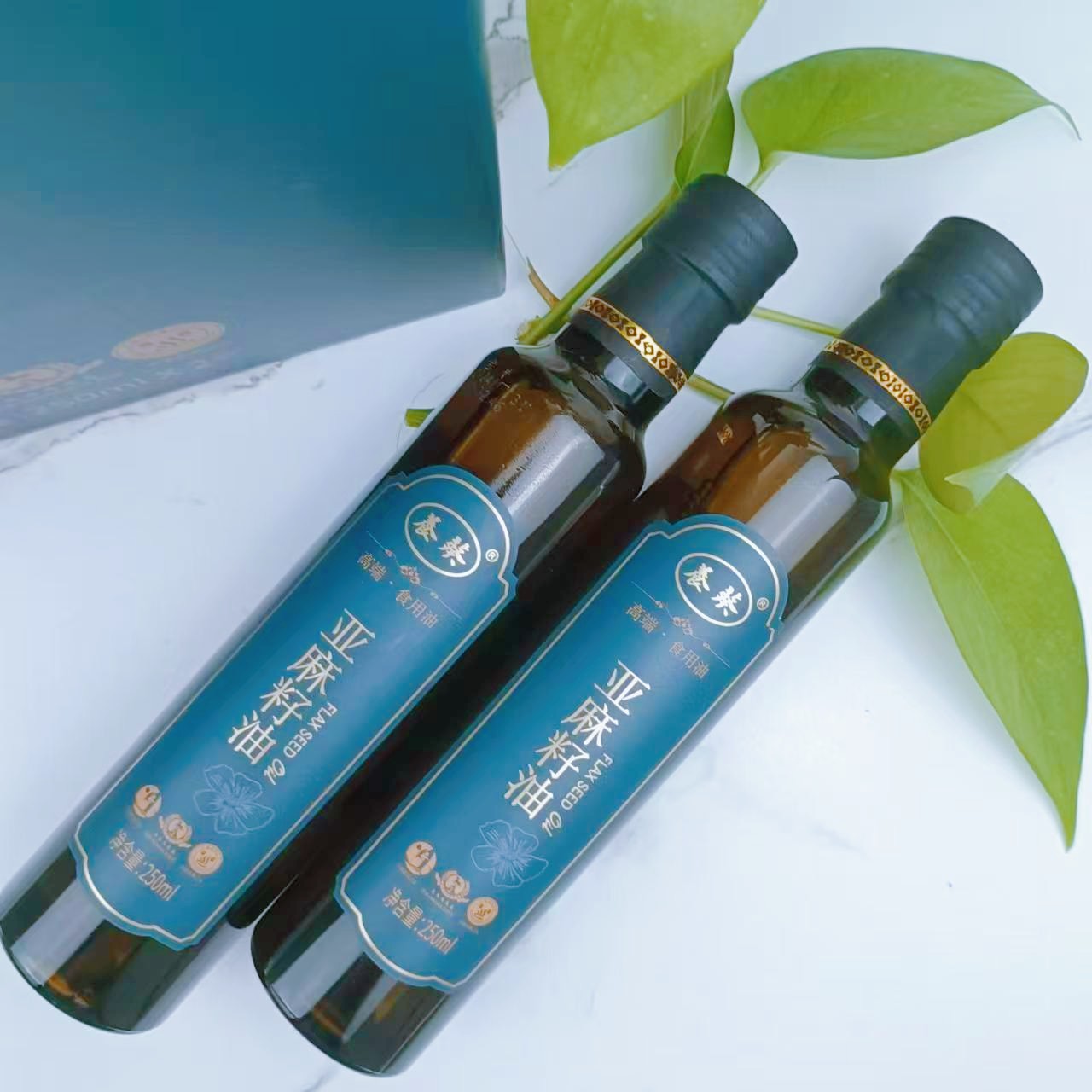 First-Grade Cold-Pressed Flaxseed Oil 250ml Small Bottle with Gift Box, Corporate Group Purchase and Delivery, Edible Oil