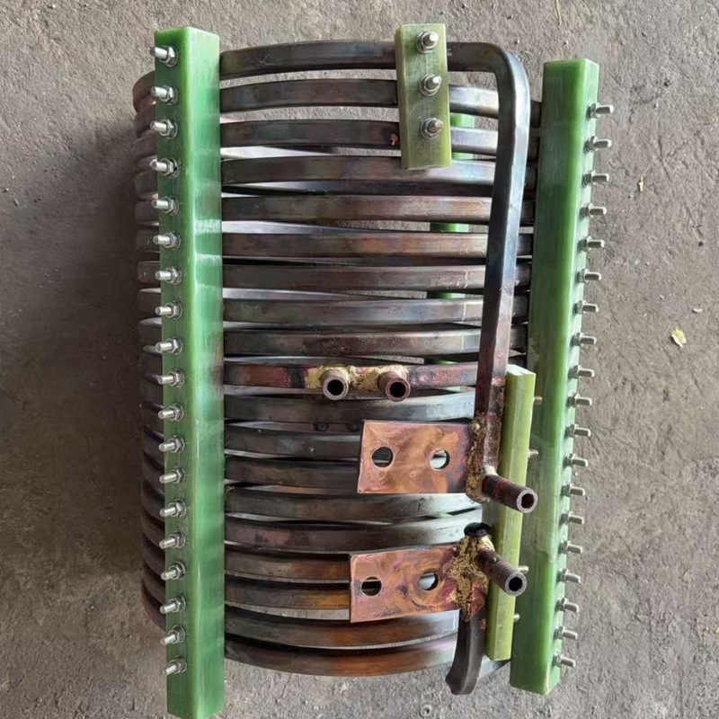 Mingze Electric Furnace Medium Frequency Furnace Induction Coil Copper Coil Aluminum Shell Steel Shell Furnace Coil Induction Accessories Induction Furnace Coil