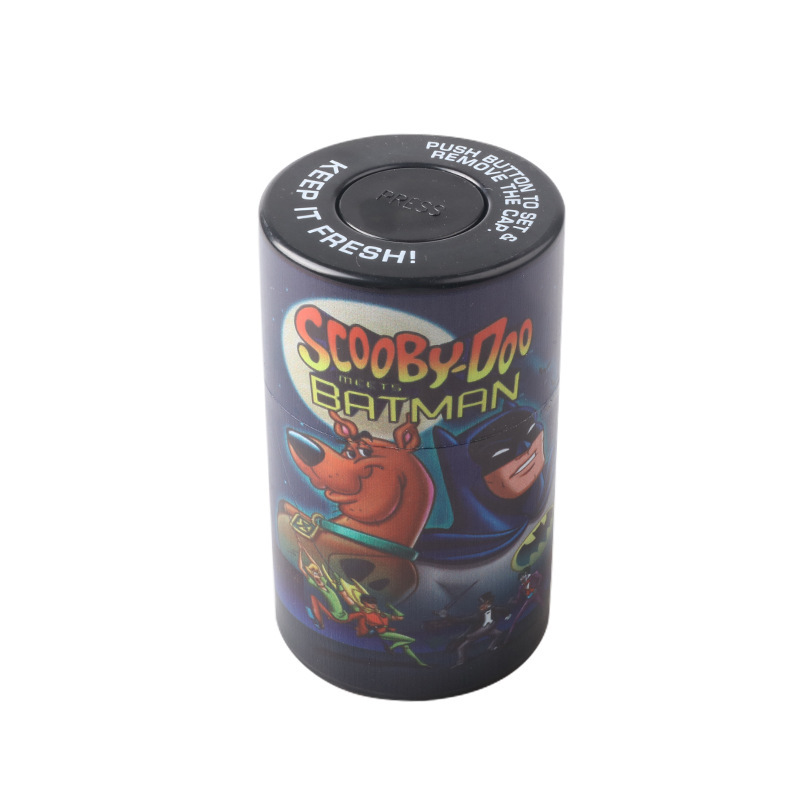 European and American Hot Selling Printing Plastic Moisture Tank Vacuum Portable Moisture-proof Tobacco Tank Creative Press Sealing Tank