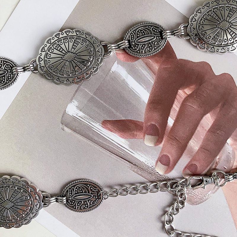 New European and American Metal Waist Chain Women's High-end Small Fragrance Western-style Waist Chain Pants Chain Retro All-match Fashion Ethnic Style