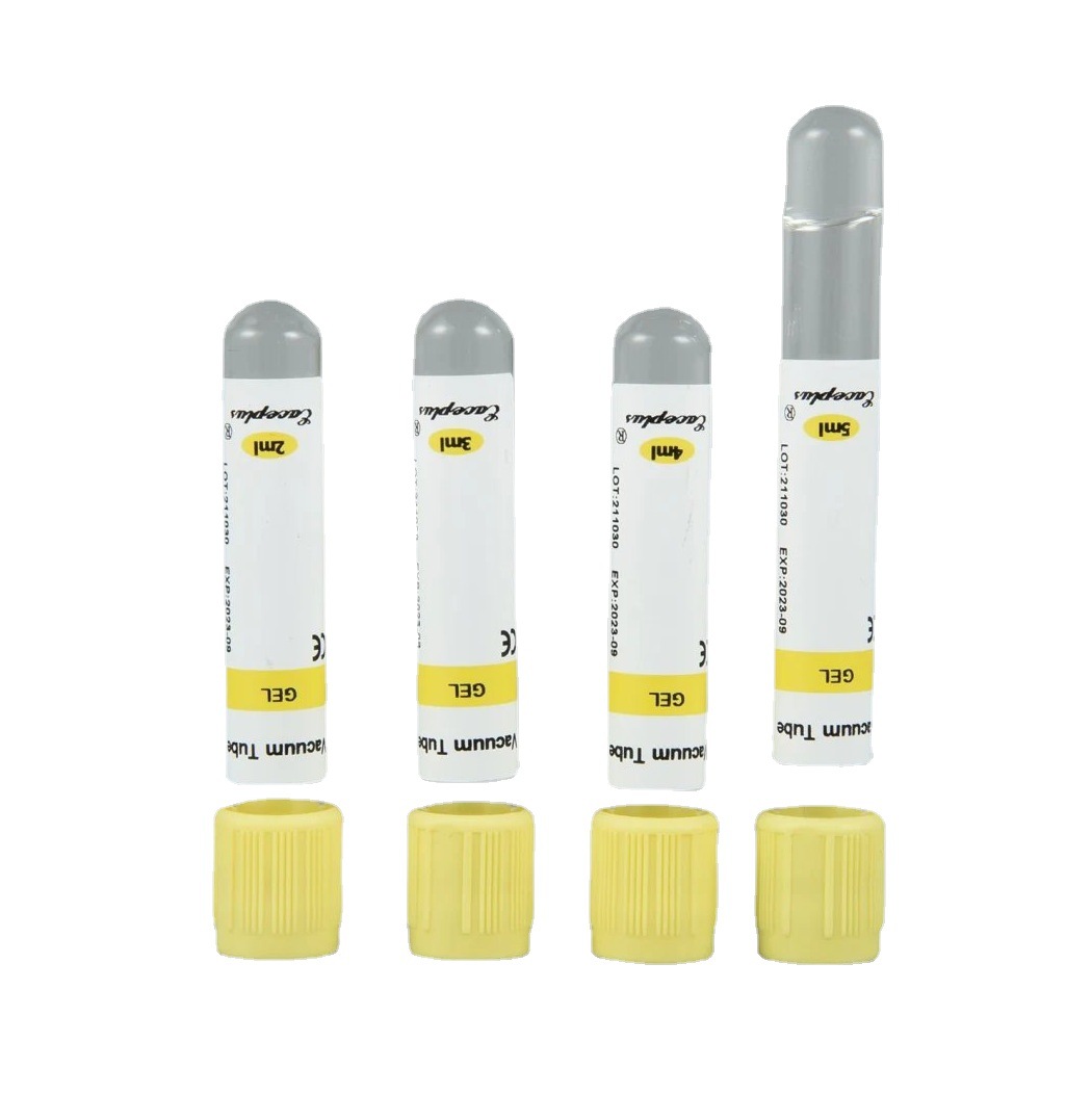 Disposable Vacuum Negative Pressure Blood Vessels Clot Activator & Gel Yellow Cap Biochemical Tube Blood Collection Device