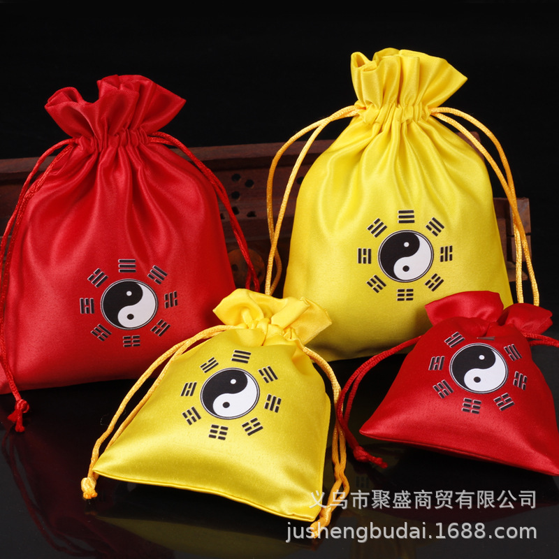 Red Gossip Bag New Year's Large New Chinese Style Bag Gift Bag Bundle Drawstring Bag Red Bag Tai Sui Printing
