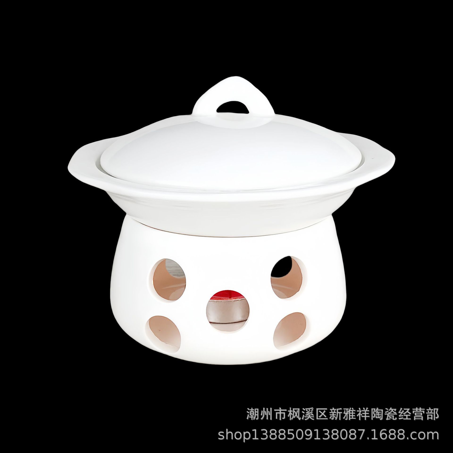 Ceramic tableware butter dish with furnace heating furnace dessert stewed bird's nest ginseng soup plate can be used as LOGO