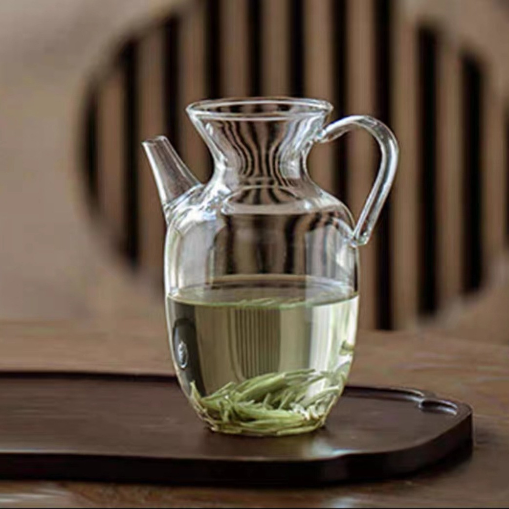Transparent green tea glass teapot heat-resistant cold bubble small teapot tea maker small size single pot holding pot kung fu tea set