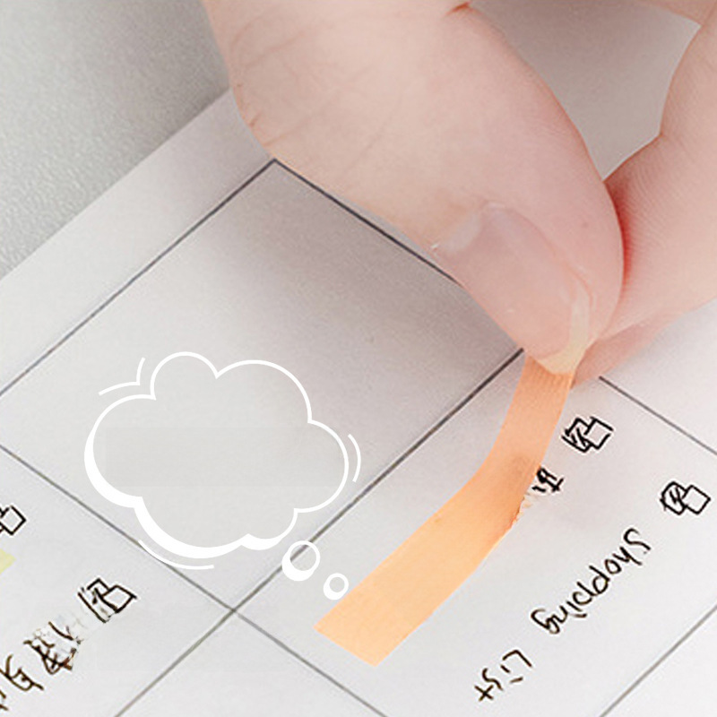 Macaron Sticky Note Stationery Tape Can Be Peeled Off Transparent Sticky Notes for Students Waterproof Japanese Style Handbook Stickers DIY Decoration