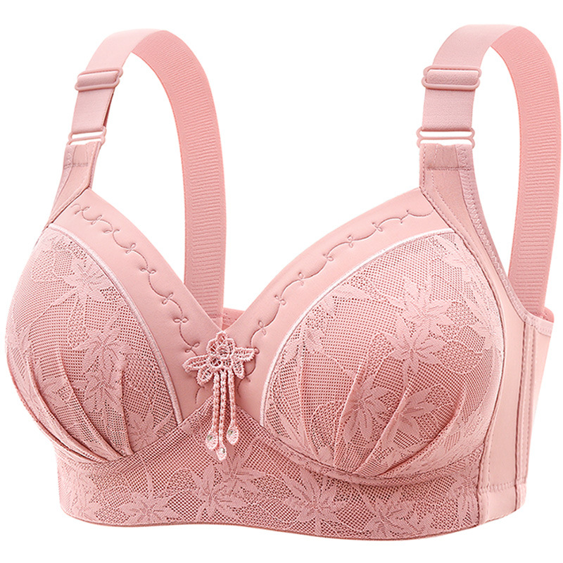 Cross-Border Large Size Thin Non-Wired Women's Bra Lace Push-Up Anti-Sagging Underwear for Middle-Aged and Elderly People Dropshipping