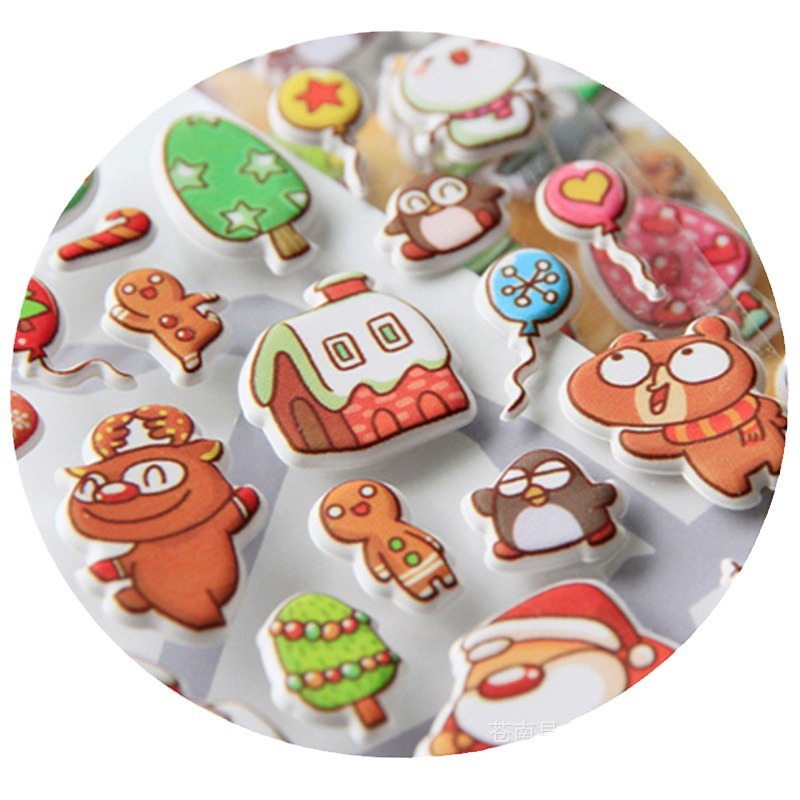 Customized Pvc Early Education Educational Stickers Creative Concave and Convex Stereo 3D Stickers Kindergarten Reward Waterproof Bubble Stickers