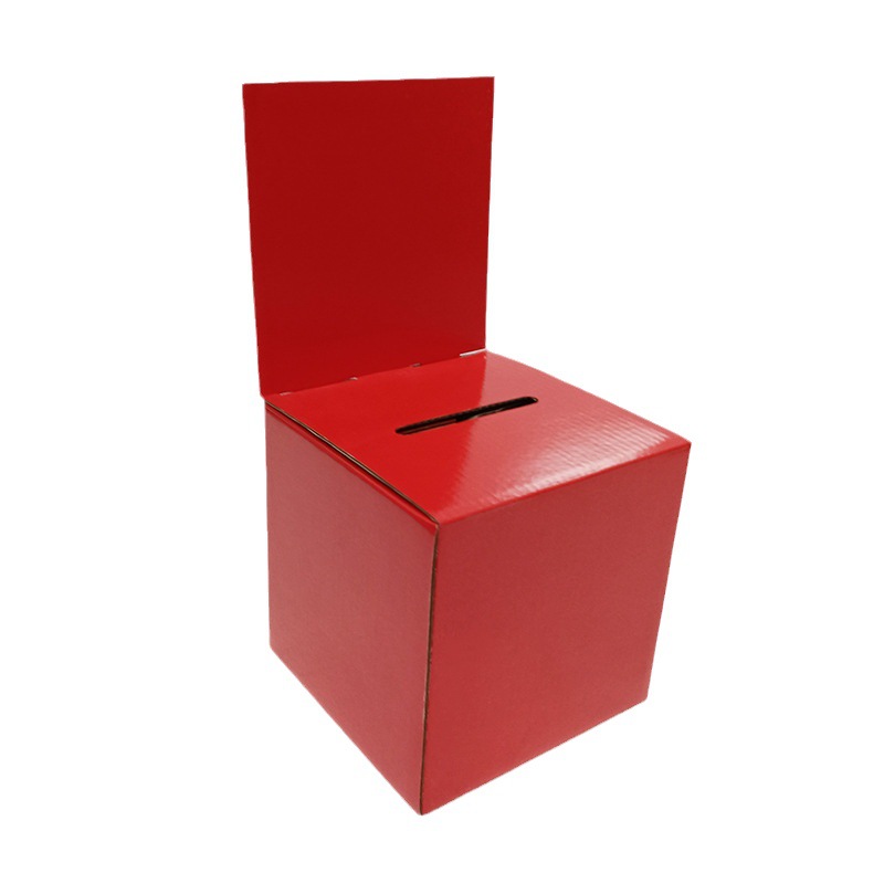 Color Box Wholesale Foreign Trade Award Donation Opinion Box Donation Simple Box Printed Carton Voting Corrugated Box Foldableing Customization