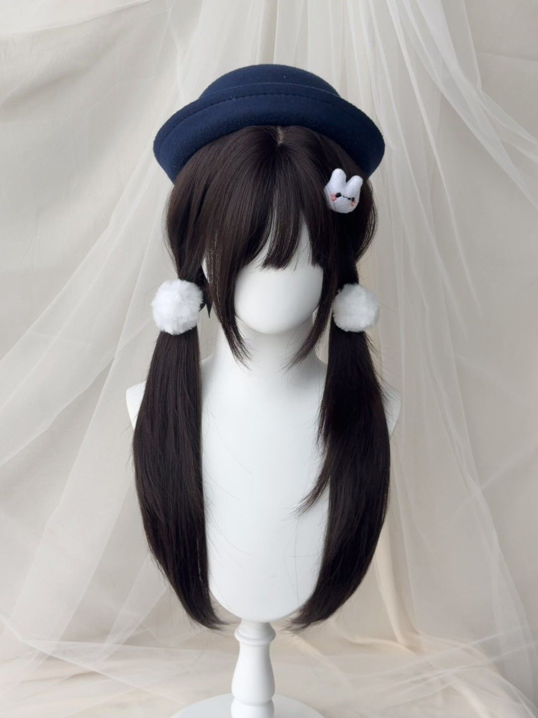 Japanese-Style Jk Black Long Straight Lolita Wig Set Natural Wig Set Xiangyu