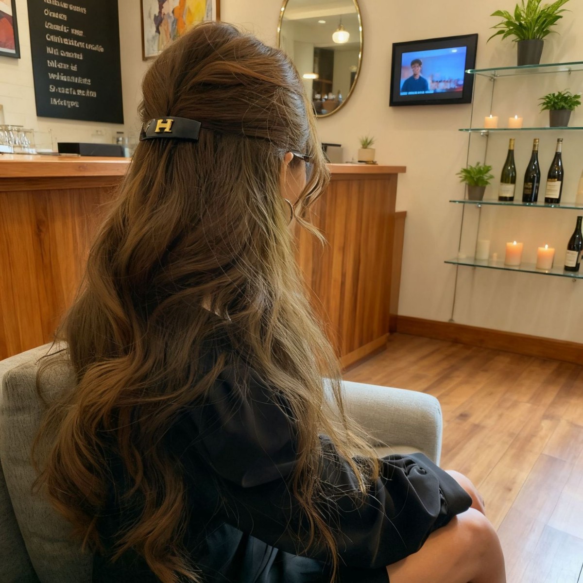 Korean Fashion Letter H Inverted Comb for Women 2025 New Style Forehead Bangs and Broken Hair on the Back of the Head Finishing Hair Comb Headwear