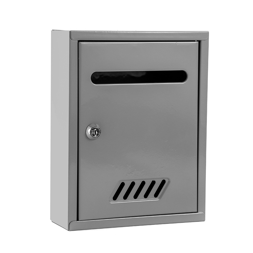 Outdoor Mailbox Safe Wall Mounted Mailbox with Key Lock Suggestion Box Metal Drop Box Cross Border