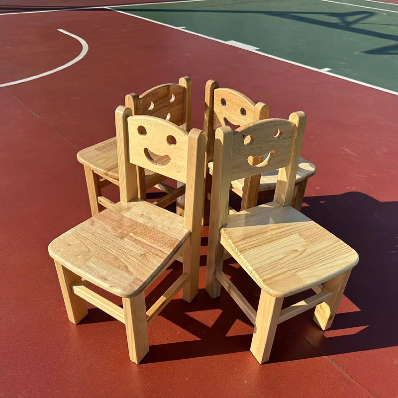 Children's Backrest Chair Kindergarten Solid Wood Chair Household Thickened Baby Small Chair Wooden Small Stool Wholesale