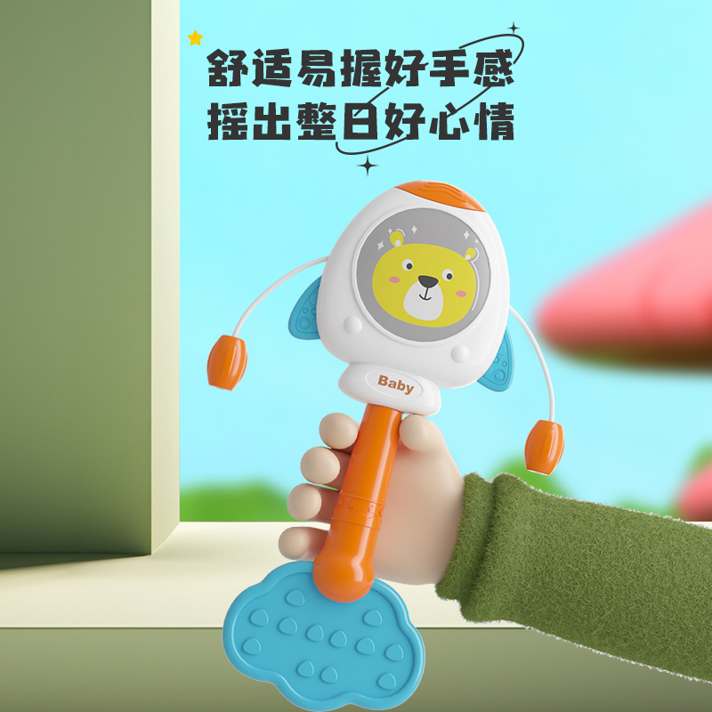 Baby Rattle Can Chew 3-6 Three-month-old Newborn Baby Hand Drum Music Stick Rattle Toy 0-1 Years Old
