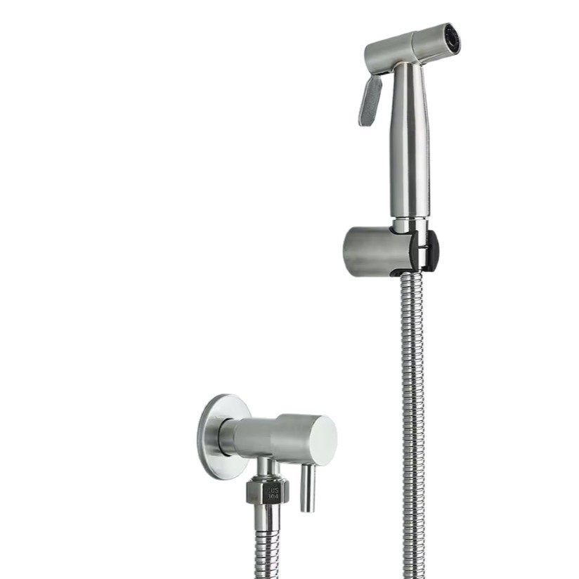 304 Stainless Steel Pressurized Spray Gun Wholesale Bidet Set Bathroom Bath Handheld Bidet Rinser