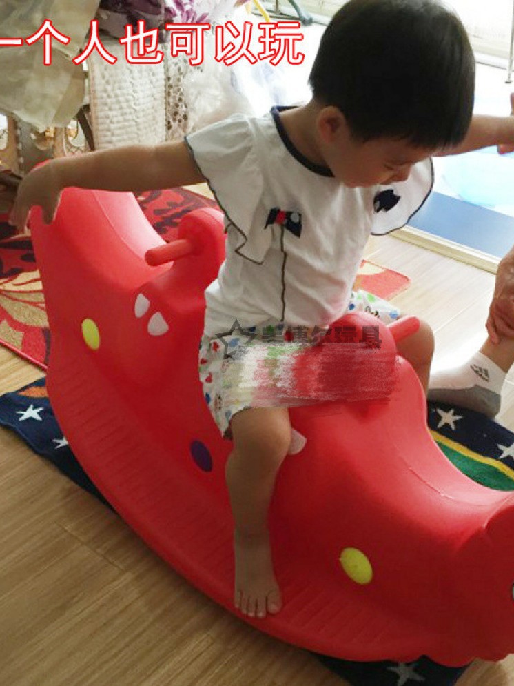 Special offer double wooden horse children's toy indoor seesaw kindergarten plastic rocking horse double rocker