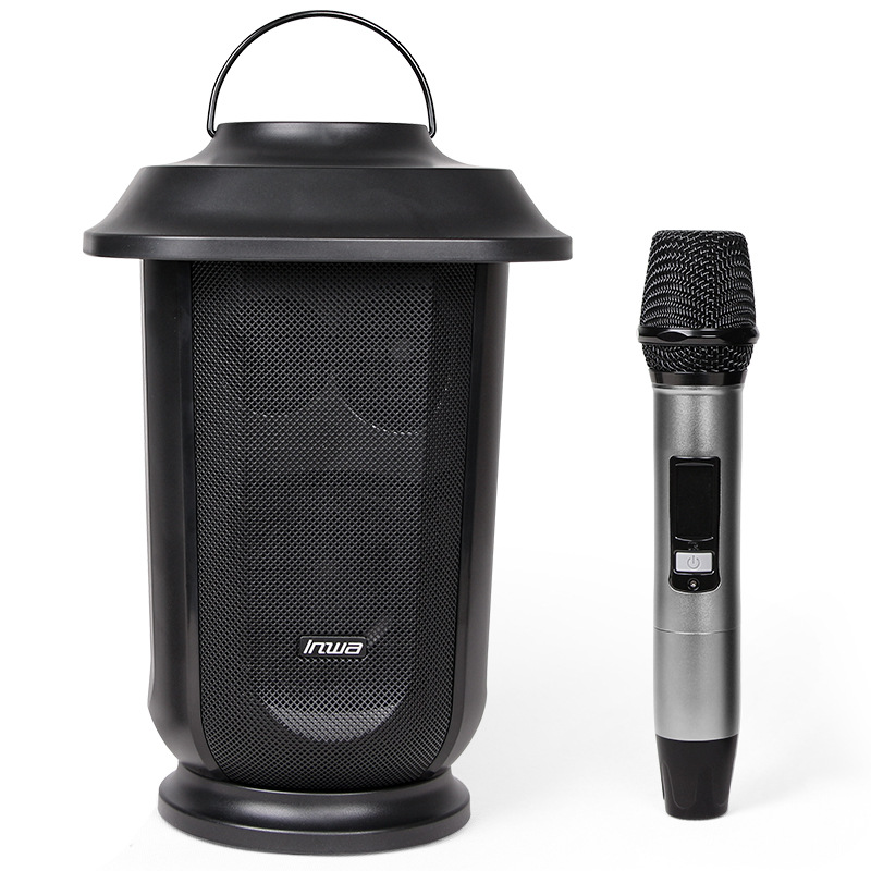 Portable Wireless Karaoke Speaker Colorful Atmosphere Light Outdoor/Home Ktv U-Segment Wireless Microphone