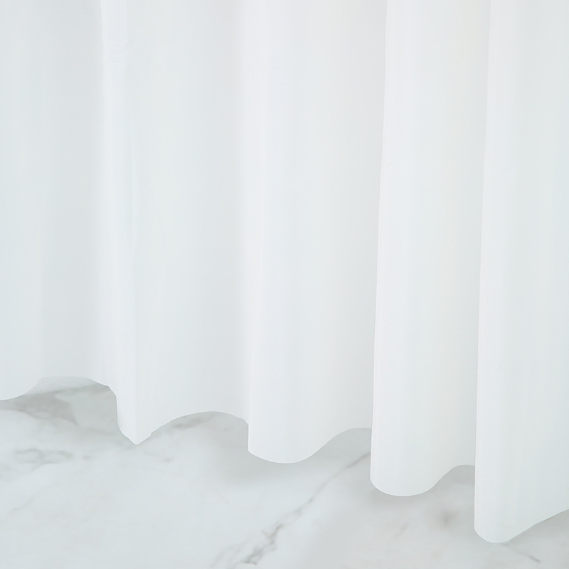 Cross-Border New Pure Color Shower Curtain Peva Thickeneded Waterproof Bathroom Punch-Free Partition Curtain Bathroom Privacy Shower Curtain