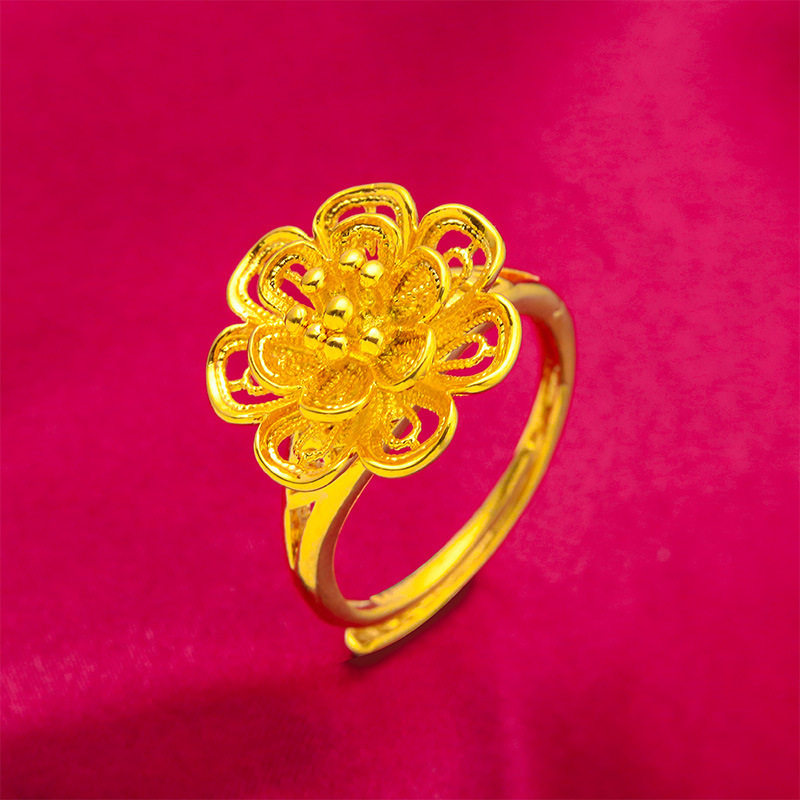 Вьетнамское ожерелье из песчаного золота для женщин, имитация золотого цветочного кулона, европейское монетное ожерелье, долговечные золотые украшения