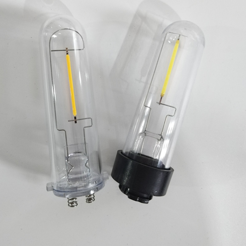 Solar Lawn Lamp Lamp 3Vled Transparent as with Spring Buckle Warm Light 2700K Hard Filament 38mm