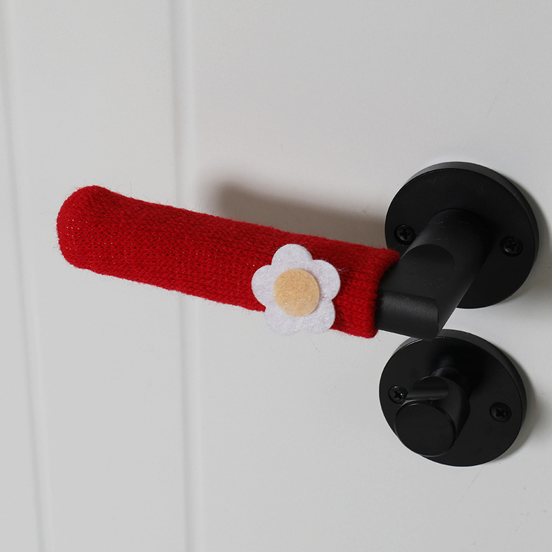 Door Handle Protective Cover Toilet Knitted Wool Mute Anti-collision Door Handle Cover Anti-theft Door Gloves Anti-collision Cover