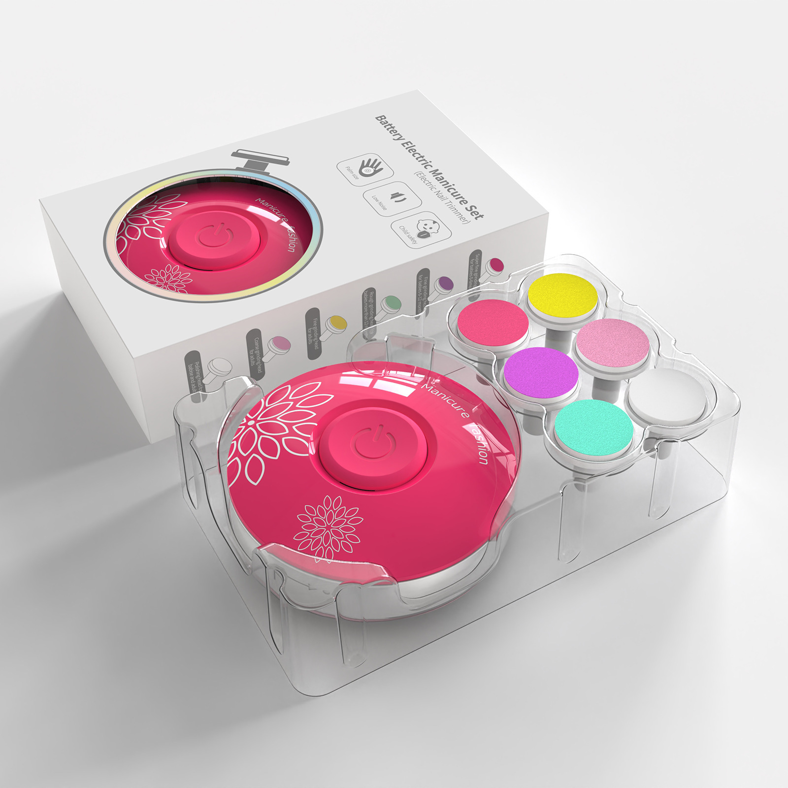 [Color Box Window Version] Baby Electric Nail Polisher Newborn Anti-Pinch Nail Clipper Manufacturer Spot Wholesale