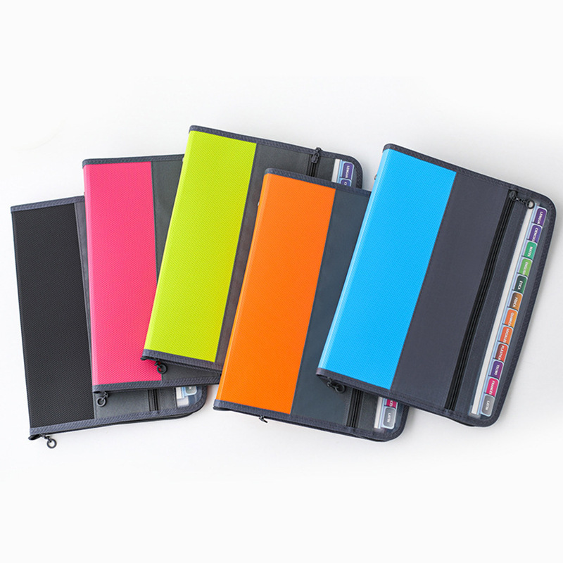 Factory Direct supply 13 grid A4 zipper organ bag Office file storage file bag multi-layer classification folder
