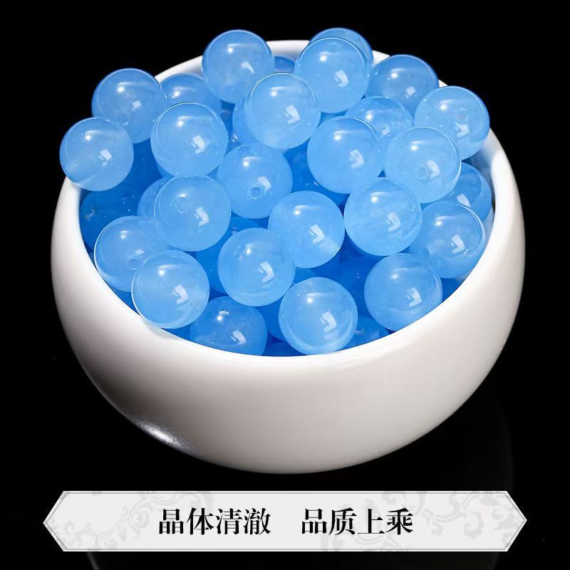 Натуральные ледяные аквамариновые халцедоновые бусины, DIY браслет с плетеными кристаллами, оптовая продажа