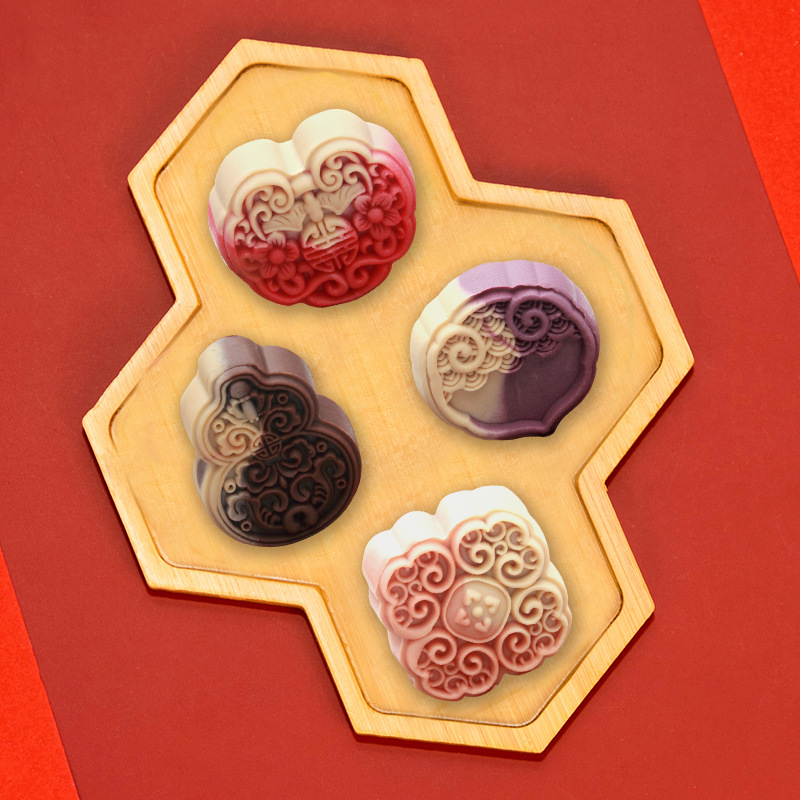 Liuxin Mooncake Custard Peach Mountain Peel Cantonese Taiwanese Mid-Autumn Festival Gift Employee Pastry Dessert Manufacturer Palace Multi-Flavor