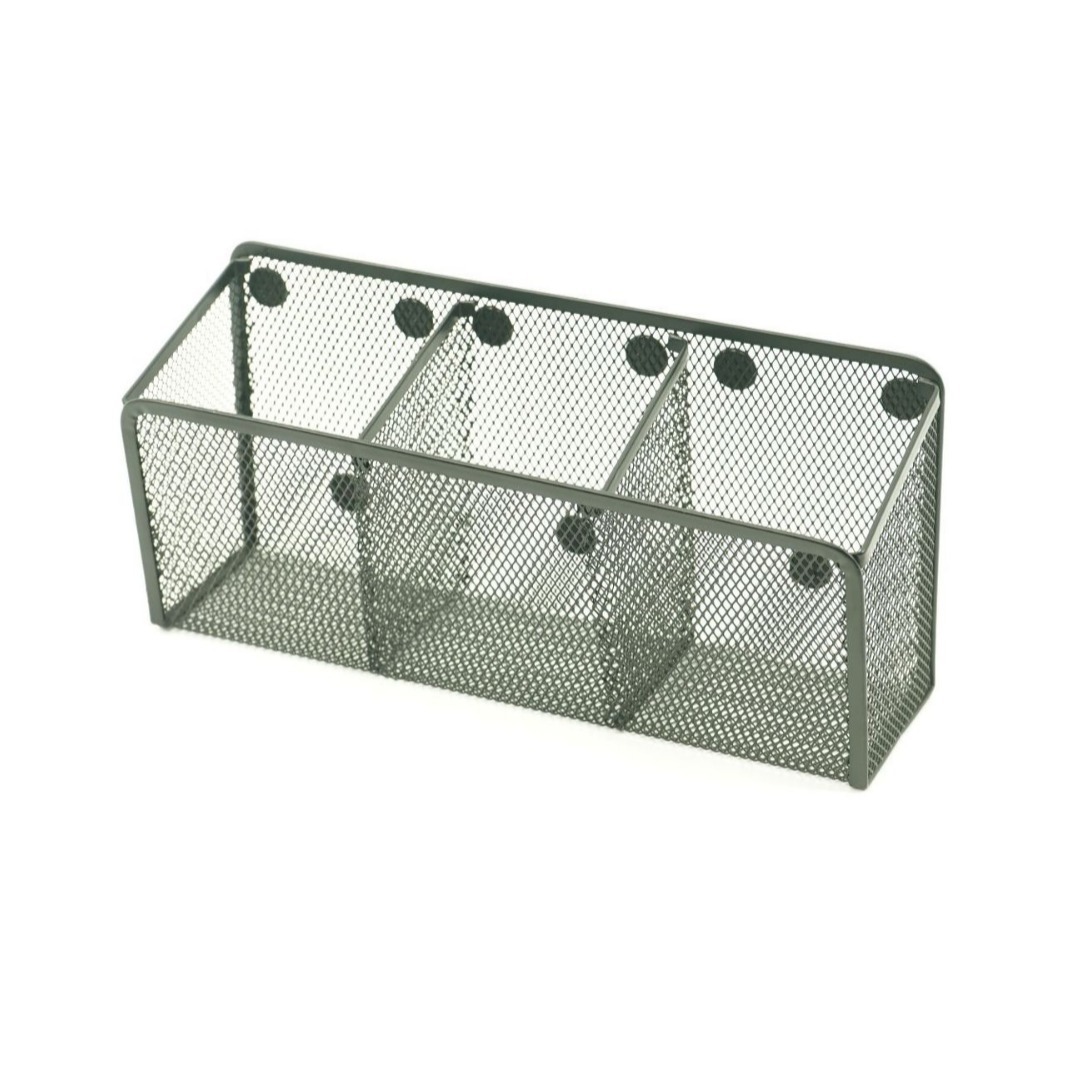 Magnetic pen holder storage box metal office supplies desktop stationery storage box with magnetic pen holder wholesale