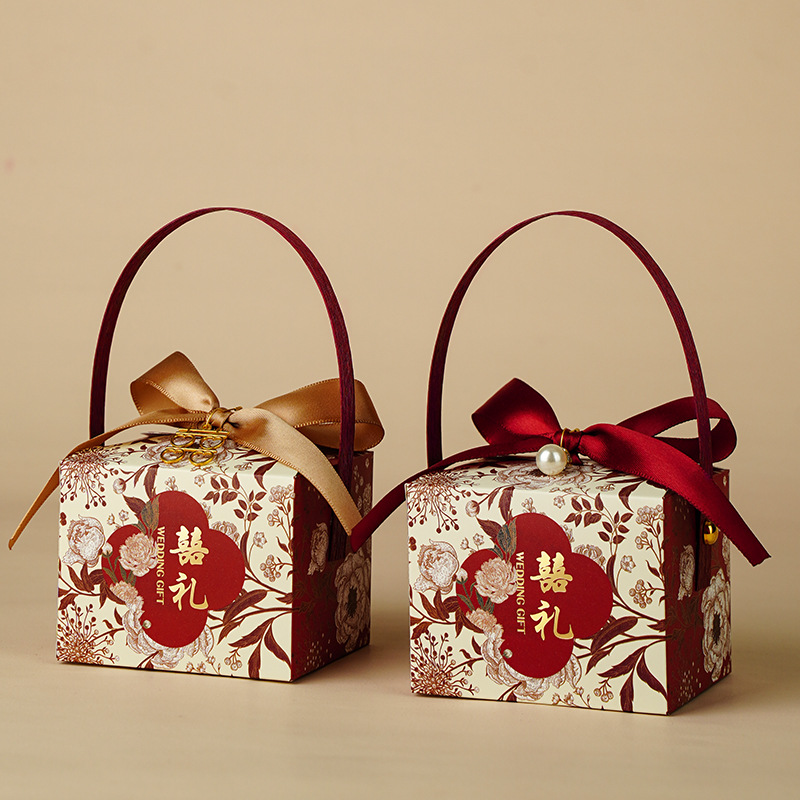 New Wedding Candy Box Chinese Style Wedding Souvenir Candy Box High-End Empty Box Large Capacity Wholesale