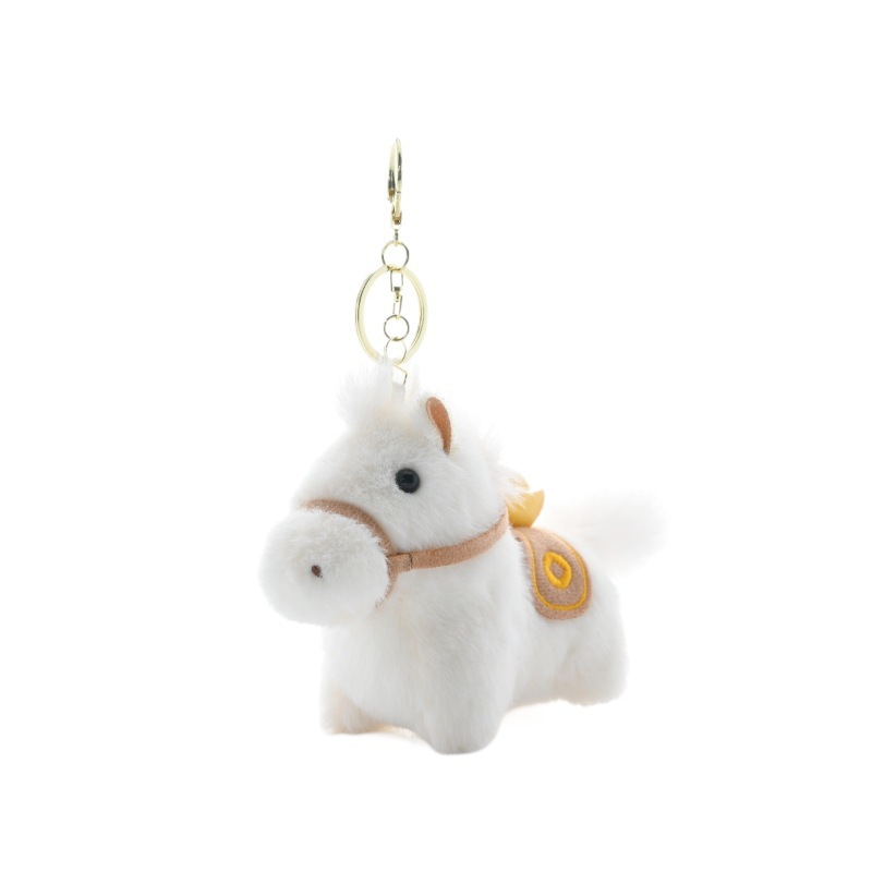2026 Year of the Horse Mascot Plush Toy, Plush Keychain Pendant, Desktop Miniature Pony Ornament