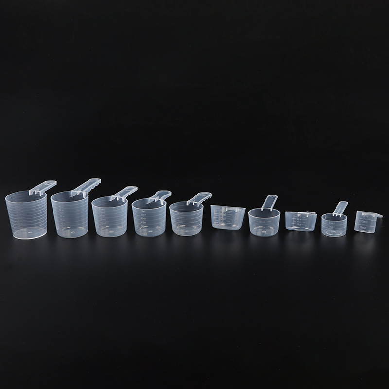 Food grade pp new solid dual-purpose plastic spoon protein powder high transparent scale spoon plastic measuring spoon direct supply