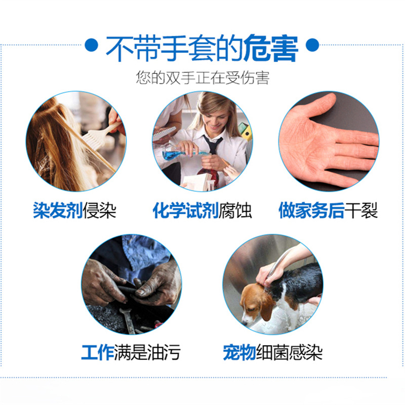 Disposable Gloves Nitrile Blue High Elastic Powder-Free Protective Food Grade Rubber Latex Nitrile Gloves Wholesale