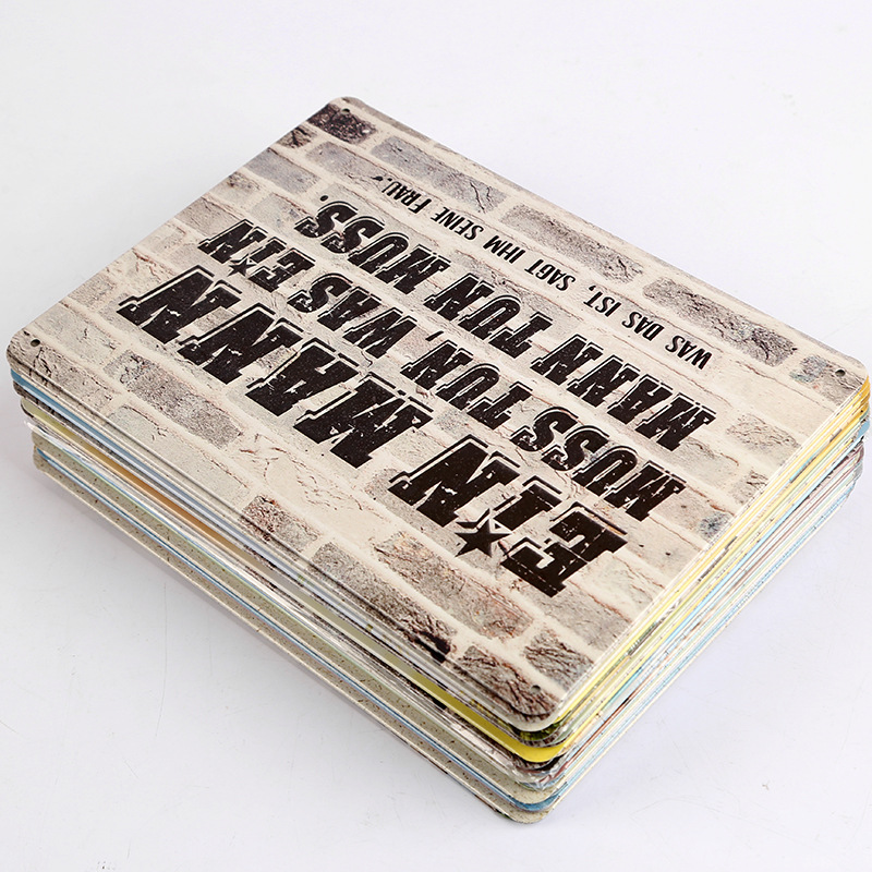 Customized Tinplate Iron Paintings, Custom-Made European and American Retro Home Furnishings, Metal Crafts, Export Bar Decorative Paintings