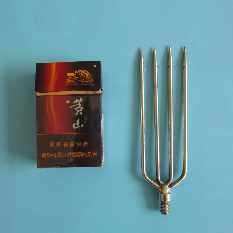Old-Fashioned Stainless Steel Harpoon Pole, Handmade Retractable Barbed Steel Fork, Loach Fork, Eel Fork, Bullfrog Harpoon Head Pole