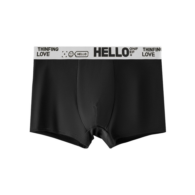 New Men's Boxer Underwear Breathable Skin-friendly Cotton Loose Mid-waist Sports Boxer Shorts Teenager Solid Color