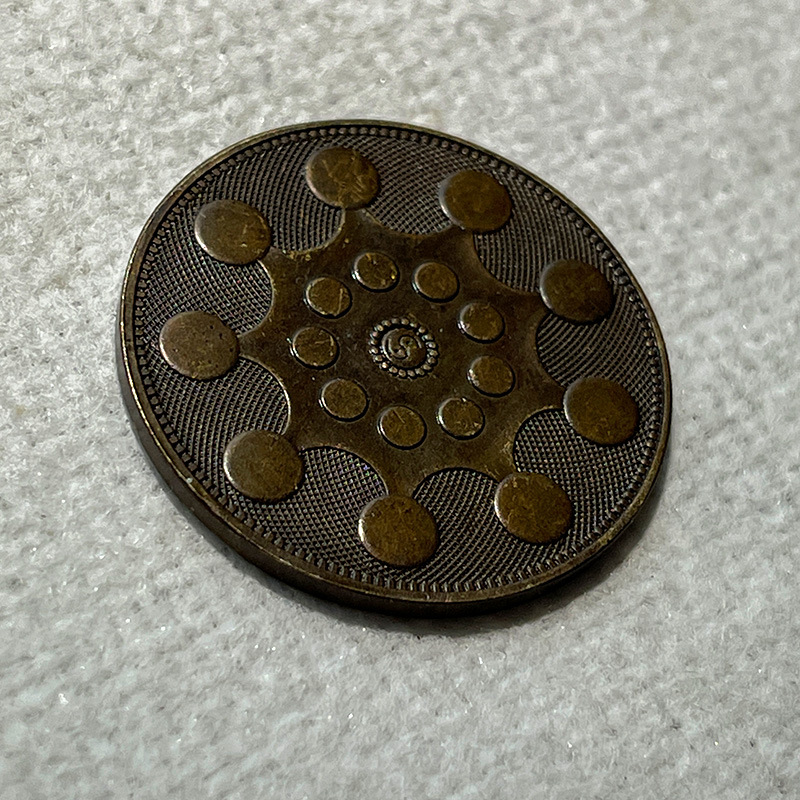 Handmade Brass Coated Copper Yuan Jiangxi Ganshenhai Han Ten Wen 28Mm7.3G Player Collection Original Real Shot