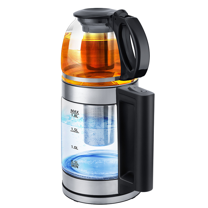 Electric Kettle, Glass Electric Kettle, High Boron Glass, Automatic Power-Off, 1.8L, Detachable Electric Tea Kettle, Boiling Water Kettle