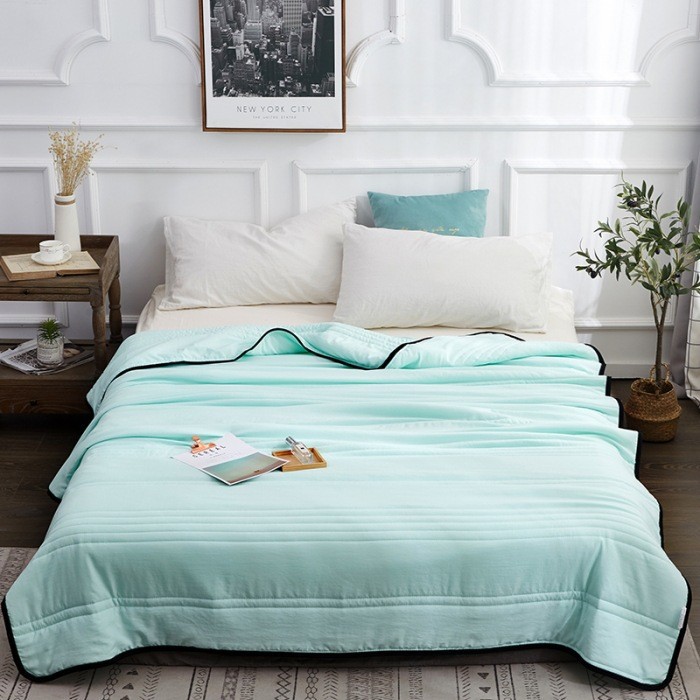 Foreign trade manufacturers summer cool quilts cross-border ebay Amazon air conditioning quilts solid color plain cool feeling blanket dense road summer quilts