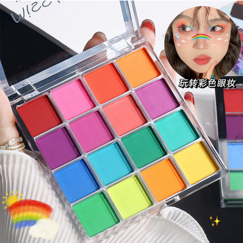 Miss Lara Sixteen Color Eyeshadow Palette Pearlescent Matte Red Green Blue Ins Popular 16 Color Eyeshadow Cross-Border
