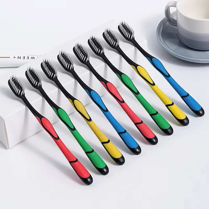 Toothbrush with Bamboo Charcoal Soft Bristles, Individually Packaged, Suitable for Adults and Couples, Premium Toothbrush for Hotel and Home Use, Wholesale