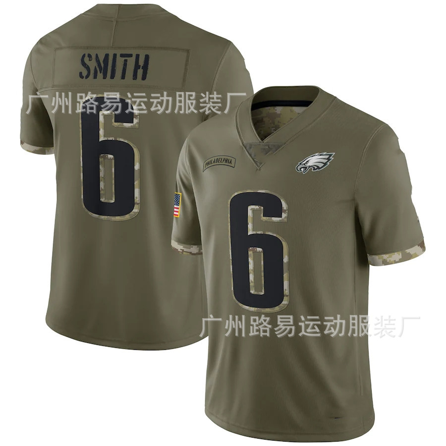 North American Football Uniforms Embroidered Printed Jerseys Military Green Sports Short-Sleeved American Trendy Sportswear