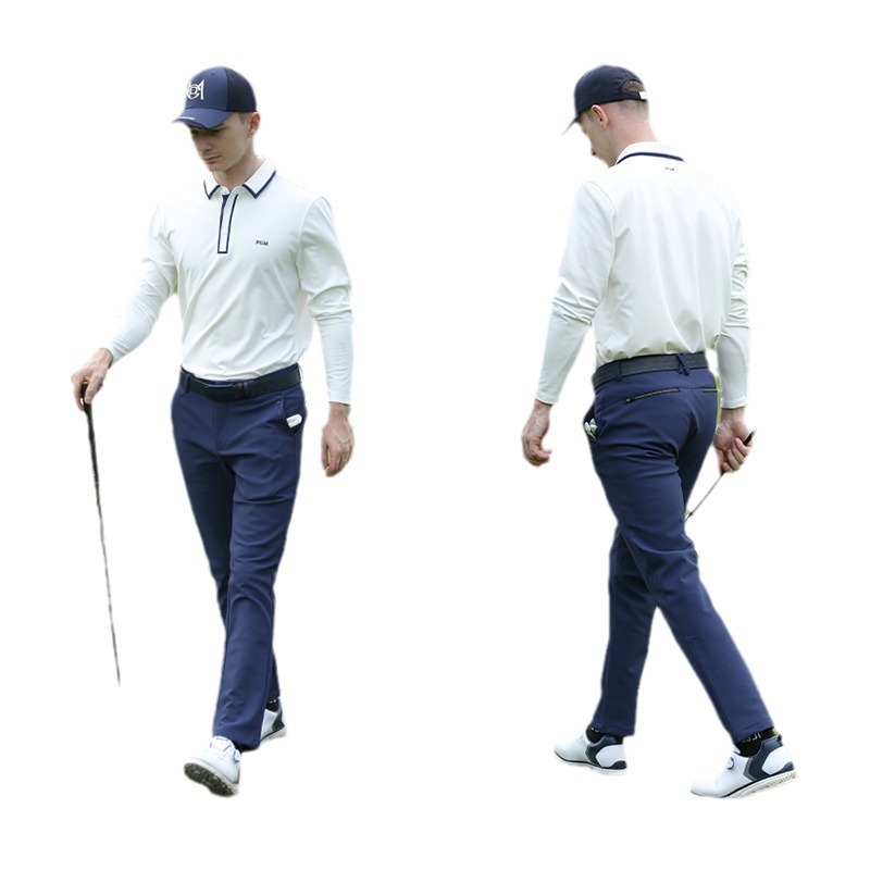 PGM golf Clothing Men's Long Sleeve T-Shirt Winter Lapel Polo Shirt golf Men's Simple Top Factory