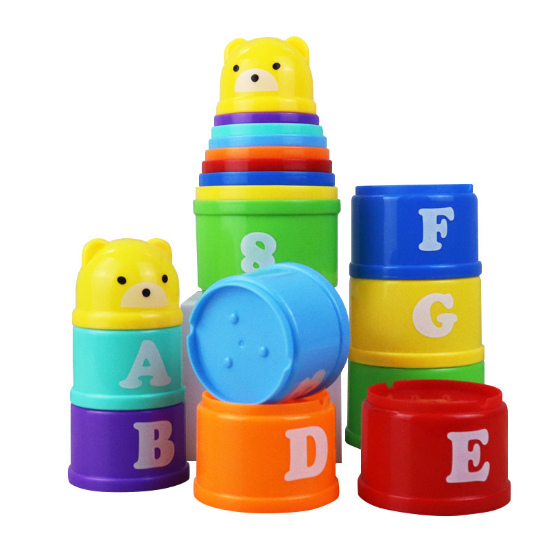 Stacking Cups Kidsren's Educational Toys for Girls 1-2 Years Old Baby Early Education 6 Months Stacking Cups Baby Jenga