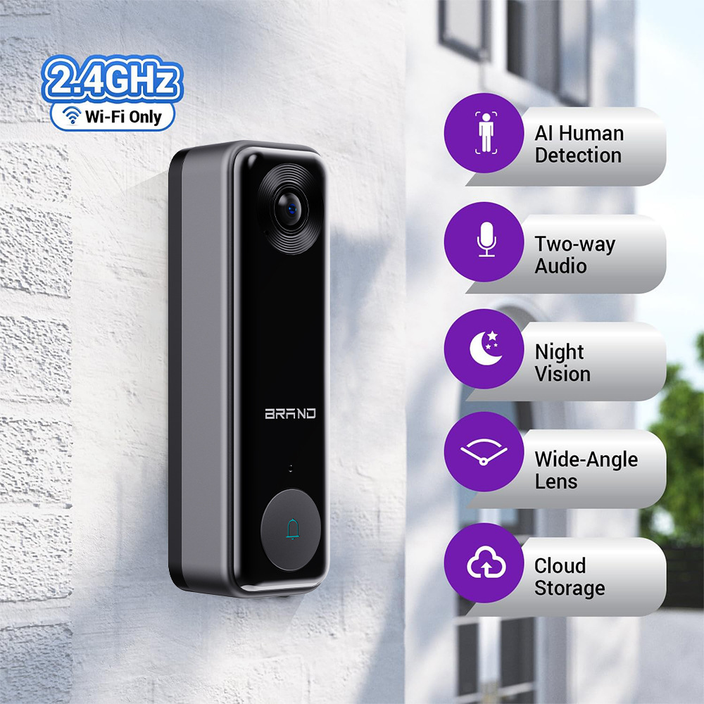 New Hd Smart Visual Doorbell Night Vision Wifi Wireless Remote Monitoring Two-Way Intercom Low Power Doorbell