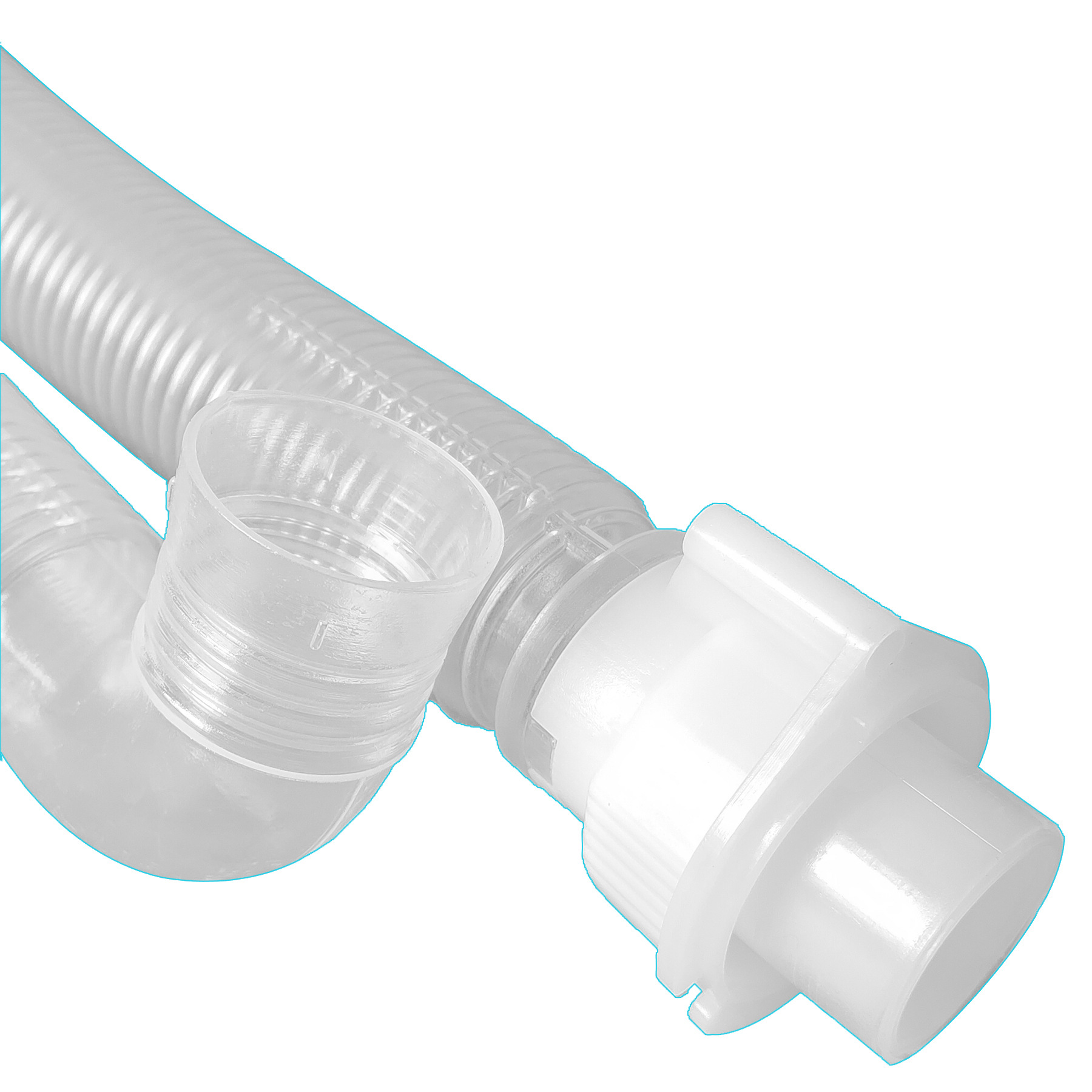 Plastic Connection Overflow Pipe for Pulsator Washing Machine Internal Drainage Pipe, Transparent Corrugated Hose Compatible Accessories