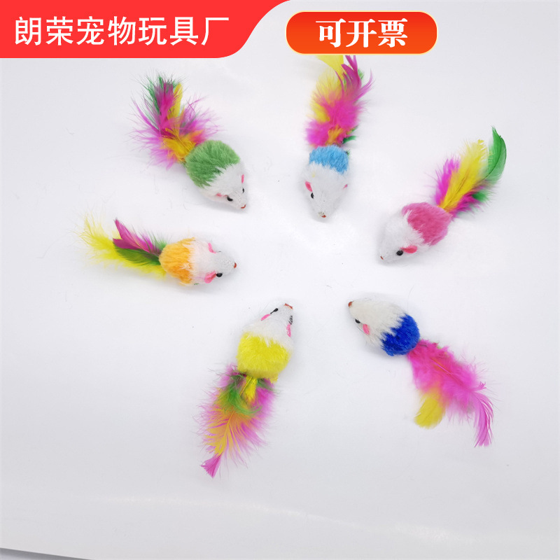 Интерактивная игрушка для кошек короткая плюшевая мышь для развлечения