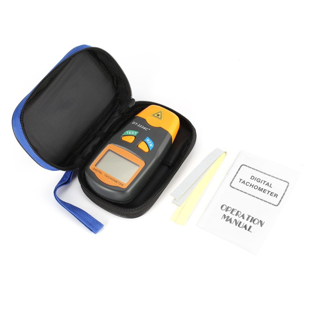 Non-Contact Laser Tachometer Electromechanical Speed Tester Pocket-Sized Motor Tachometer Speed Meter Dt2234C+